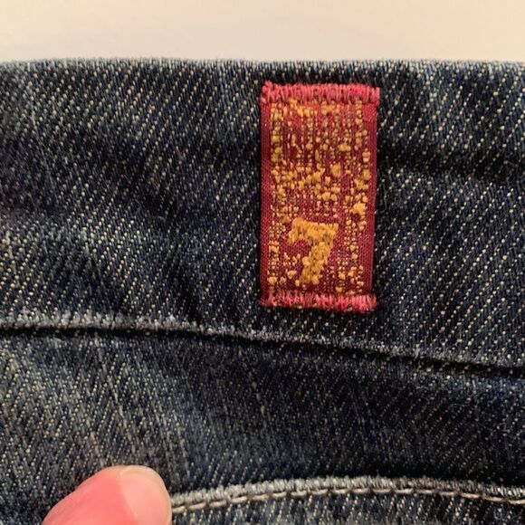 7 For All Mankind A Pocket Flare Distressed Jeans size 28‎ - Picture 8 of 9